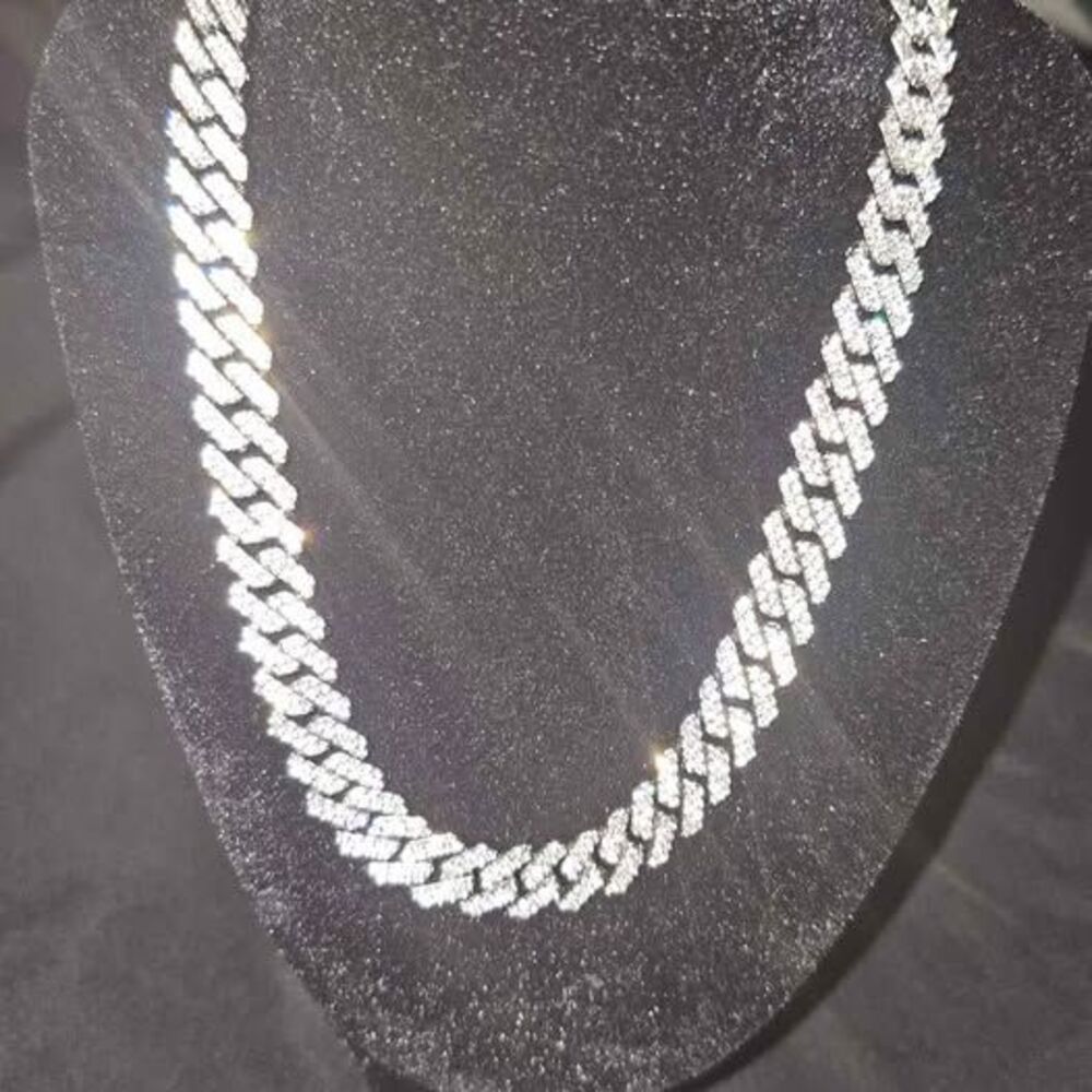 VVS GRA Moissanite Cuban necklace silver 22 inches